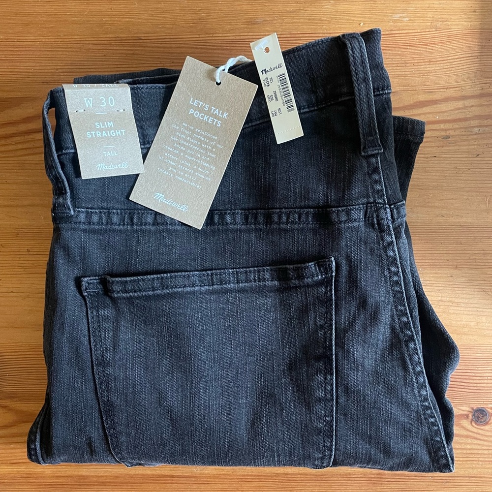 NWT Madewell Stovepipe Jeans Button-Front 30T